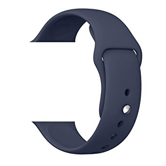 Apple Watch Band, WESHOT Silicone Soft Replacement Watch Band Strap For Apple Watch Sport Edition 42MM Midnight Blue M/L