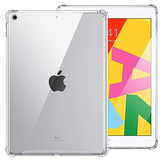 MoKo Case New iPad 7th Generation 10.2" 2019 / iPad 10.2 Case [Shockproof Protector] Reinforced Corners TPU Bumper   Anti-Scratch Transparent Hard Panel Cover for iPad 10.2 2019 - Clear