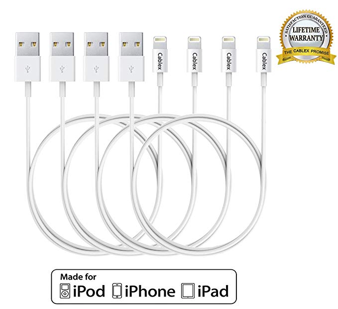 Cablex 8-pin Lightning to USB Sync, Data Transfer and Charging Cable for iPhone 6 &6 Plus/5/5s/5c, iPad Mini, iPad Air, iPod Nano and iPod Touch