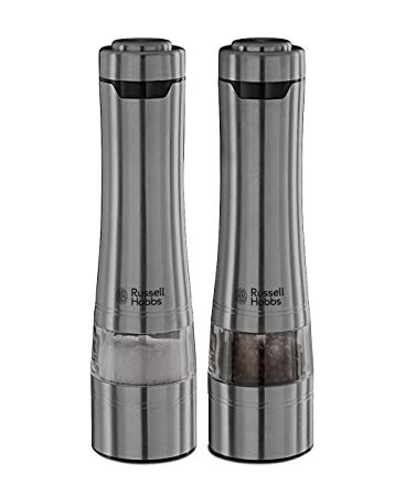 Russell Hobbs 23460-56 Battery Powered Salt and Pepper Grinders, Stainless Steel Silver