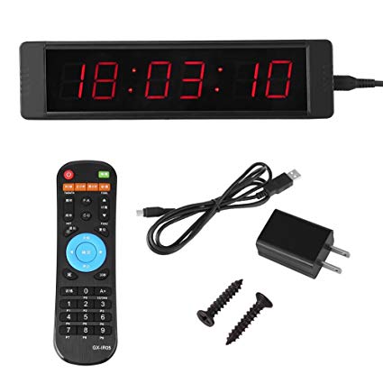 Programmable LED Remote Wall Clock, Stopwatch Alarm Clock Countdown Precise Timer