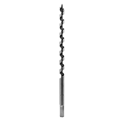 QWORK Auger Drill Bit for Wood, 5/8-Inch Inch Diameter x 12 Inch Length, 3/8-Inch Hex Shank, Long Drill Bits