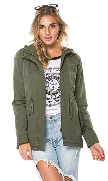 Hooded Parka Coat in Olive and Black (Plus S-XXXL)