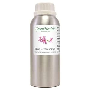 Rose Geranium Essential Oil – 8 fl oz (237 ml) Aluminum Bottle w/Plug Cap – 100% Pure Essential Oil – GreenHealth