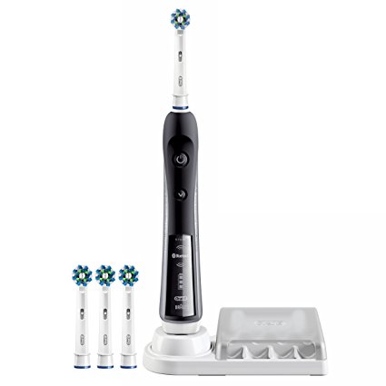 Oral-B BLACK 7000 Electric Toothbrush Bundle with  Cross Action Replacement Brush Head, 3 Count