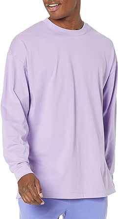 Amazon Essentials Men's 100% Organic Cotton Oversized-Fit Long-Sleeve T-Shirt