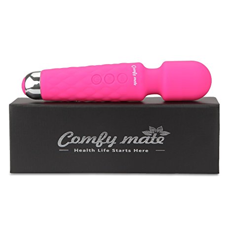 IMPROVED Wand Massager with Extreme Power Cordless Rechargeable Waterproof Handheld Features for Full Body Massager (Pink) CM-1PK-UT01