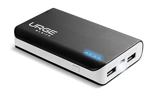 URGE Basics 6,000mAh Powerbank with Dual USB with LED Flashlight - Retail Packaging - Black
