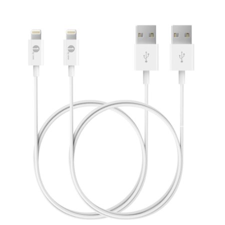 [Apple MFI Certified] [2-Pack] 1byone Lightning to USB Cable 3.28ft (1M) for iPhone 6 6 Plus, iPhone 5/5s/5c, iPad with Retina display, iPad mini, iPad Air, iPod nano 7th Gen and iPod touch 5th Generation,-1-Year Limited Warranty