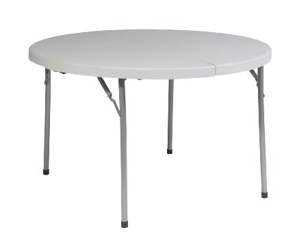 Office Star Resin Multipurpose Round Table. 48-Inch, Center Folding