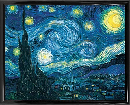 Culturenik Vincent Van Gogh Starry Night Night Decorative Fine Art Poster Print (11 X 14 Framed Game of Thrones Spoof)