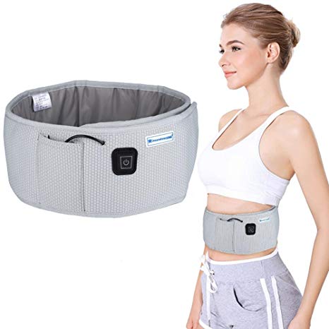 Semme Heating Waist Belt, Relief Dysmenorrhea Abdominal Pain Back Warmer Lumbar Vibration Wrap Weight Loss Belly Fat Burner Lower for Men and Women(Gray)