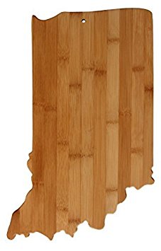 Real Bamboo Cutting and Serving Board, unique Indiana shaped board
