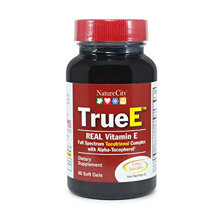 True E Full Spectrum Tocotrienol Complex with Alpha-Tocopherol by NatureCity - 60 Soft Gels Vitamin E