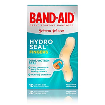 Band-Aid Brand Hydro Seal Waterproof Adhesive Bandages for Finger Cuts, Scrapes and Blisters, 10 ct