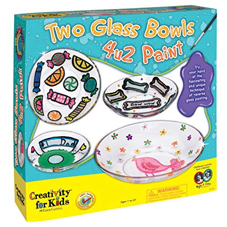 Creativity for Kids 1337000 2 Glass Bowls 4U2 Paint - Glass Painting Kit for Kids