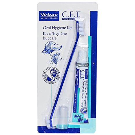 C.E.T. Duel-End Toothbrush, Fingerbrush & Enzymatic Toothpaste Oral Hygiene Kit