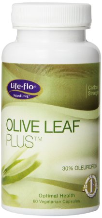 Life-Flo Olive Leaf Plus Standardized Olive Leaf Extract Clinical Strength 30 Oleuropein Capsules 60-Capsules