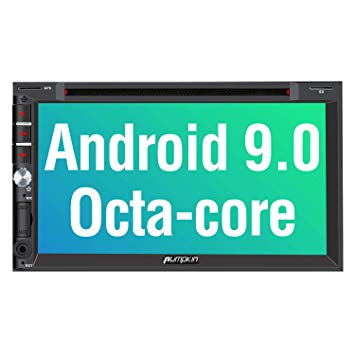 PUMPKIN Android 9.0 Double Din Car Stereo Octa Core 32GB RAM with Sat Nav Bluetooth Support CD DVD,Android Auto,DAB,WIFI,USB SD,Fast-boot,7 Inch Touch Screen