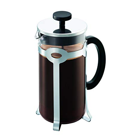 Bodum 11887-16-10 Bistro French Press Coffee Maker, 1 Liter, 34 Ounces, 8 Cup, Chrome