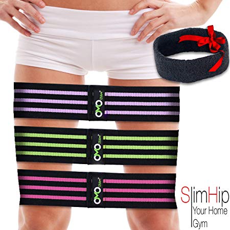OMOteam Hip Resistance Band (Loop) Low-Impact Booty Fitness Exercise Circle Gear | Muscle, Joint Flexor Stretching | Squats, Yoga, Crossfit, Pilates| Multiple Training Levels| Grippy Thick &Wide