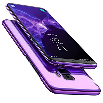 Galaxy S9 Case, Clear Transparent Protective Hard Case with All-Round Protection Electroplated for Samsung S9 Slim Shockproof Lightweight Shell Cover For Samsung Galaxy S9 By Ainope (Purple)