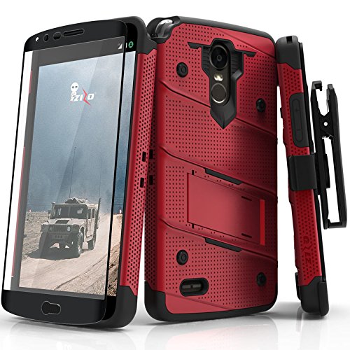 LG Stylo 3 Case, Zizo [Bolt Series] w/ [LG Stylo 3 Screen Protector] Kickstand [12 ft. Military Grade Drop Tested] Holster Belt Clip- LG Stylo 3 Plus