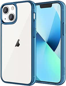 JETech Coque pour iPhone 13 6,1 Pouces, étui de Protection Transparente Antichoc, Housse Anti-Rayures (Bleu Marine)