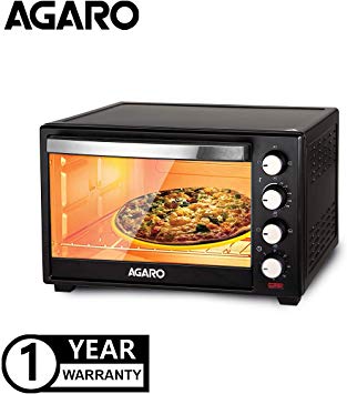 AGARO Marvel 38-Liter Oven Toaster Grill with Motorized Rotisserie, 3 Heating Modes (Black)