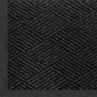 Andersen 2297 Waterhog Eco Premier Fashion PET Polyester Fiber Indoor/Outdoor Floor Mat, SBR Rubber Backing, 3' Length x 2' Width, 3/8" Thick, Black Smoke