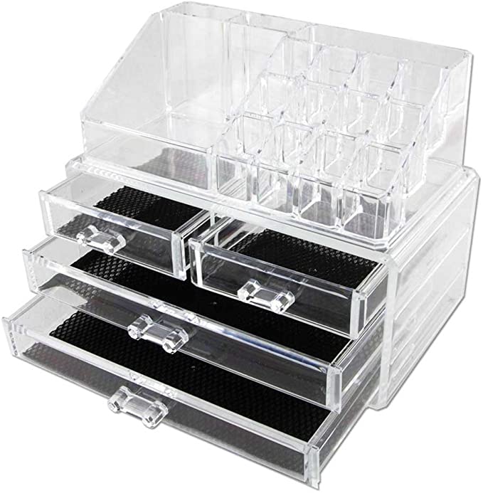 Vencer Jewelry Makeup Storage Display Boxes (1 Top 4 Drawers),Cosmetic Organizer