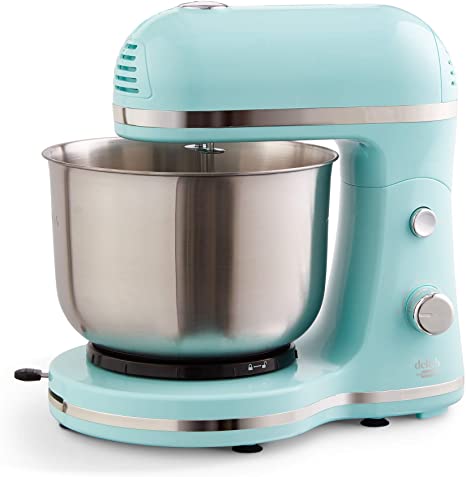 Delish by Dash Compact Stand Mixer 3.5 Quart with Beaters & Dough Hooks Included - Aqua, Blue (DCSM350GBBU02)