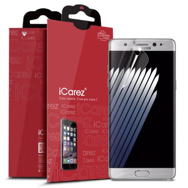 iCarez [Full Coverage] Screen Protector for Samsung Galaxy Note 7 [HD Clear] Anti Shock with Lifetime Replacement Warranty- [2 Pack ] Retail Packaging