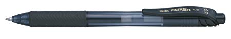 Pentel EnerGel-X Retractable Liquid Gel Pen (0.7mm) Metal Tip, Black Ink, Box of 12 (BL107-A)