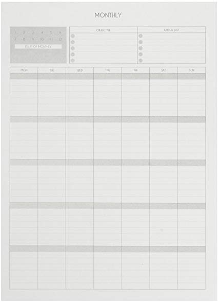 Monthly Planner Weekly Daily Planner Organizer Notepad Monthly Calendar Agenda with 20 Sheets Tear-Off Week Plan Sheets, To-Do List Pad, Shopping List,Scheduler Calendar Pads for School,Home Office