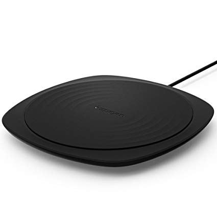 Spigen Essential F305W [Ultra-Slim 0.45cm] [IP67 Waterproof] Fast Wireless Charger [iPhone 7.5W / Androids 10W] Fast Wireless Charging Station for iPhone, Galaxy, Huawei, and More - Black