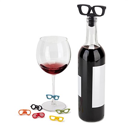 Umbra Glasses Wine Topper and Glass Markers Set