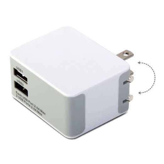 USB Charger GMYLE 24W 48A Dual 2 Ports USB Wall AC Pwer Adapter with US Plug