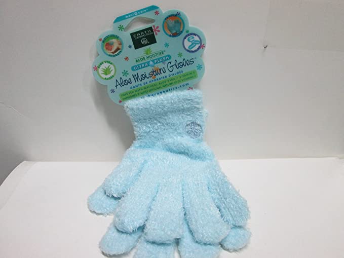 Earth Therapeutics Aloe Moisture Gloves, Ultra Plush Blue, 1 Pair