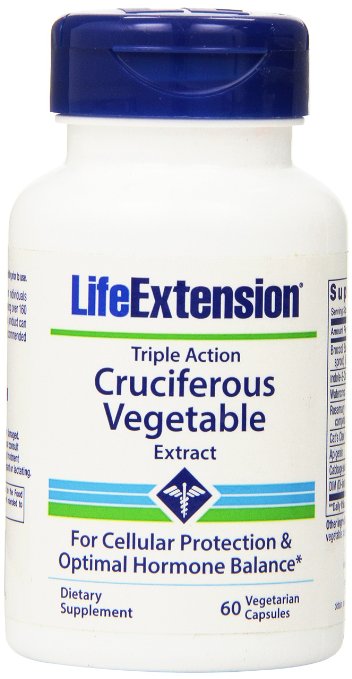 Life Extension Triple Action Cruciferous Vegetable Extract, 60 veggie capsules