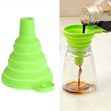 Silicone Foldable Funnel 2 Pack Collapsible Funnel for Kitchen Liquid Water Transfer