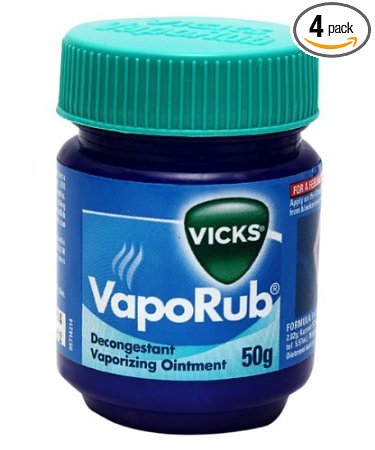 Vicks VapoRub Cough Suppressant/topical Analgesic, Ointment 1.76 Oz / 50 G (Pack of 4)