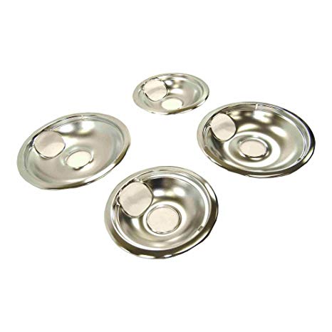 A068C GE Drip Bowl Set for Electric Ranges (4-Pack) Fits Most Leading Brands Except GE and Hotpoint