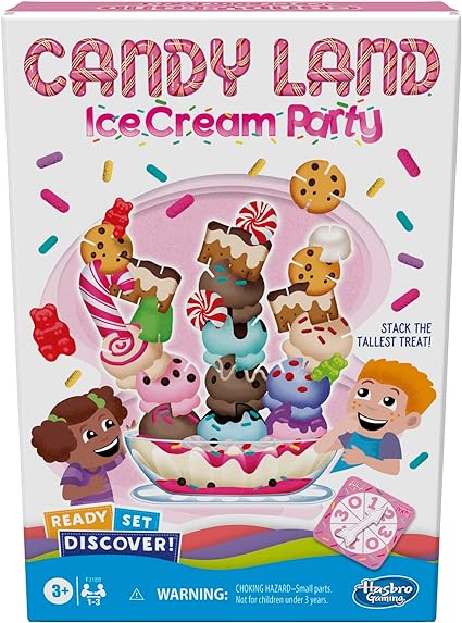 Hasbro Gaming Candy Land Ice Cream Party Preschool Game for 2-4 Players, Games for Preschoolers, Ages 3 and Up