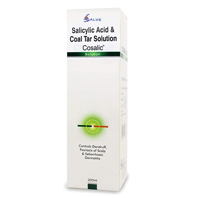 Cosalic Coal Tar and Salicylic Acid Dandruff Shampoo to Treat Seborrheic Dermatitis Psoriasis, 6.8 oz