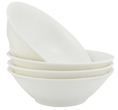 Lifver Porcelain Soup/Noodle Bowl,42-Oz., Natural White,Set of 4