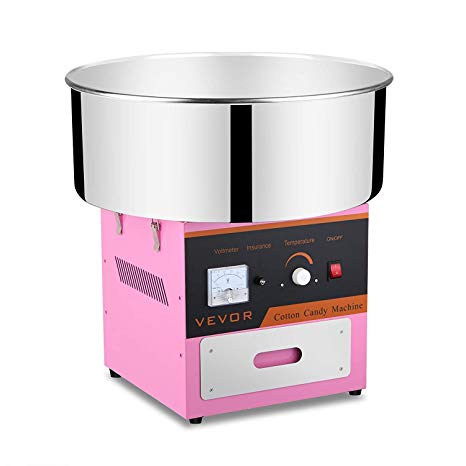 VEVOR Candy Floss Maker 20.5 Inch Commercial Cotton Candy Machine Stainless Steel for Various Parties