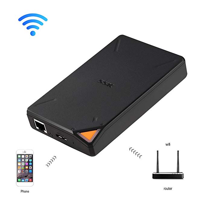 YKS 1TB USB 3.0 External Hard Drive, Portable 2.5inch WiFi Storage 300Mbps Remote Access APP Operation for IOS Android System