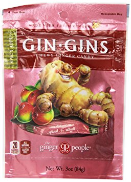 Gin Gins Spicy Apple Chewy Ginger Candy 3 Oz Bag Ginger Chews (Pack of 3)