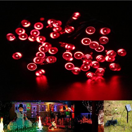 ELlight 8 Modes ,22m 72ft 200LED Fairy String Lights, Solar Powered Christmas Lights,Red, Waterproof, Holiday Patio,Party,Christmas Decor